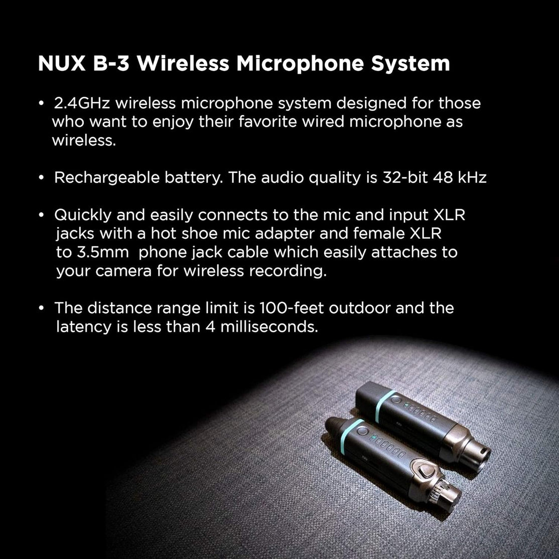 Wireless Microphone System Nux B-3RC 2.4GHz-Mai Nguyên Music
